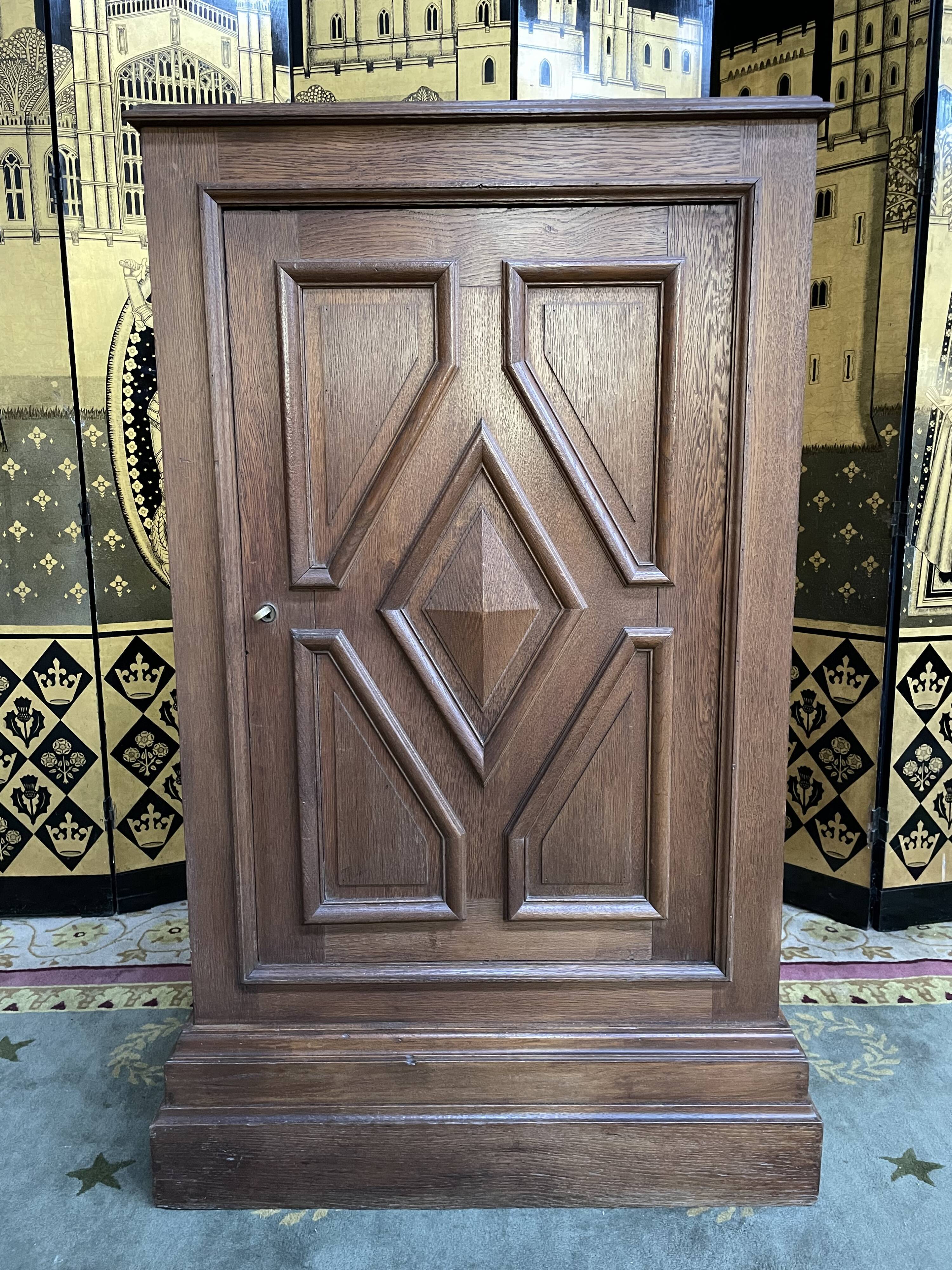 Solid oak bar chest cabinet