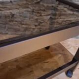 Title: "Chic" Trolley - Brushed Steel & Smoked Glass - Style G