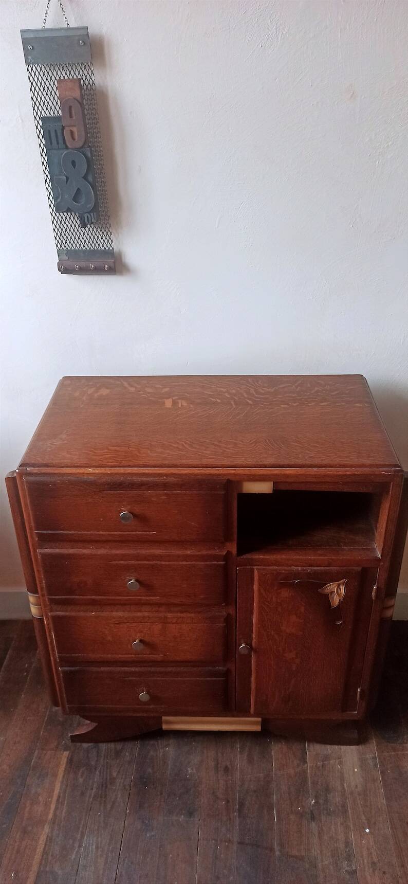 Chest of drawers, chiffonier 5 drawers in solid wood