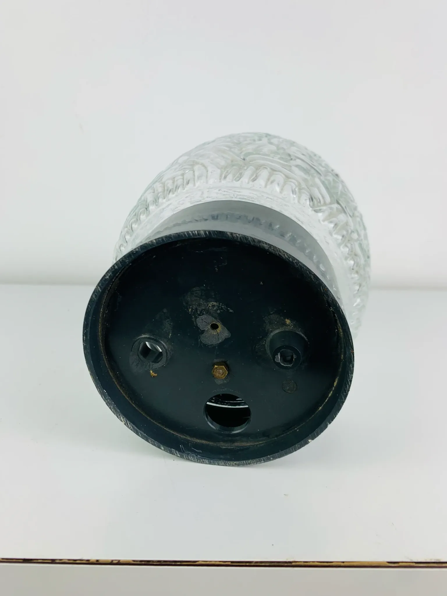 Moulded glass wall light from the 1950s, ceiling light.