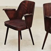 Pair of wooden armchairs by Lubomir Hofmann for Ton (Thonet), 1960