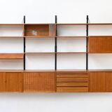 Unité murale modulaire scandinave en teck par Poul Cadovius pour Royal System, Danemark Années 1960