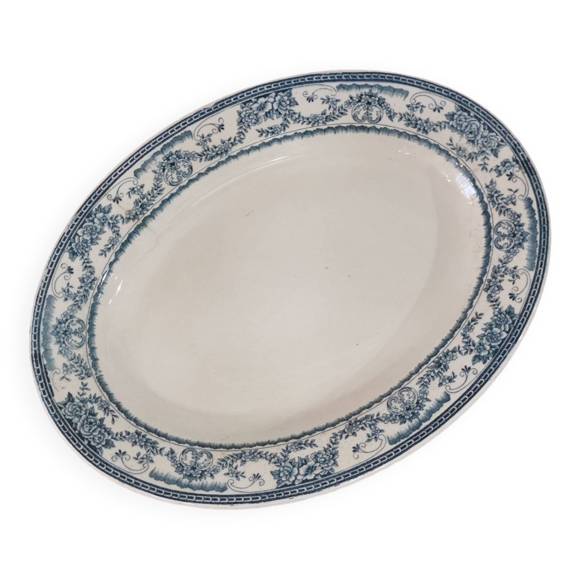 Old oval dish Manufacture Impériale et royale Belgium model Nimy