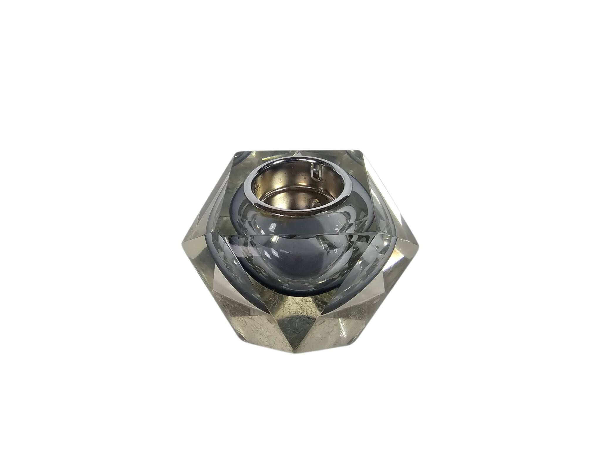 Murano - Sommerso - Faceted glass - tealight holder - Flavio Poli - Italy -