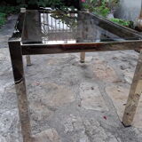 table basse verre et metal