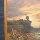Pair of Impressionist paintings, Oil on canvas 1830, Romantic seascape