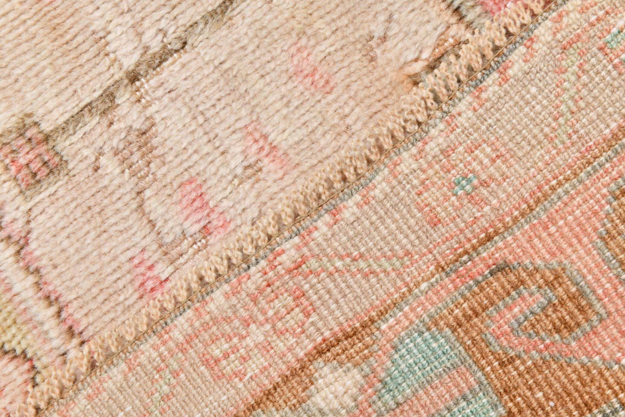 4x7 Pink & Brown Persian Area Rug 118x210Cm SK 22164