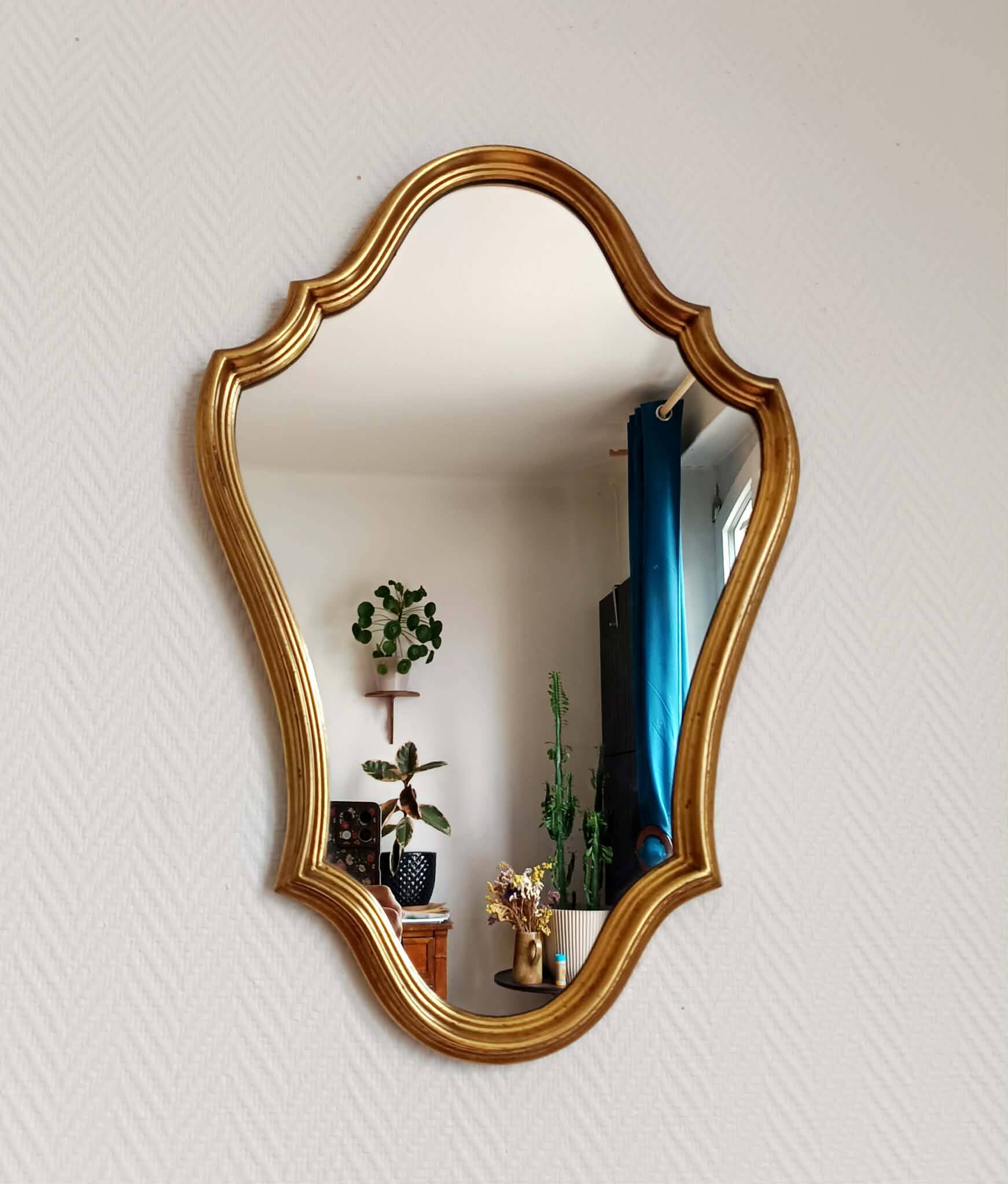 Miroir bois doré vintage