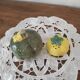 Barbotine salt and pepper shaker set