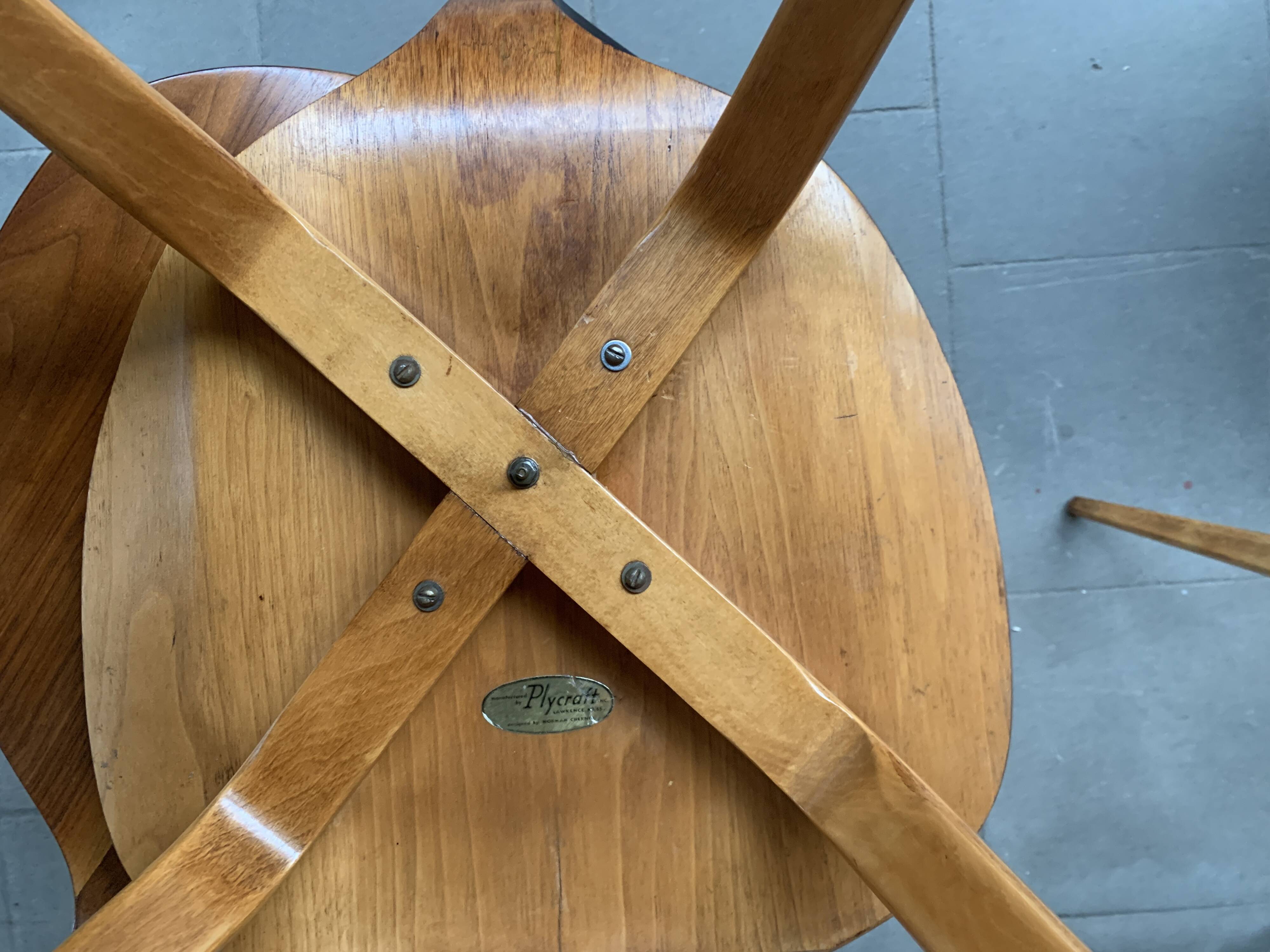 Set of 4 Norman Cherner chairs for Plycraft USA in teak, 1960s