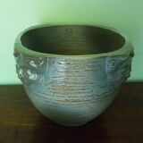 Glassed terracotta flower pot