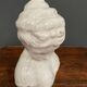 Sculpture en terre cuite émaillage blanc craquelé sujet féminin XXe