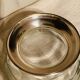 Crystal salad bowl cut base in silver metal