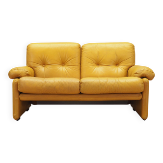 Yellow leather sofa, Italian design, 1960s, manufacturer: B&B Italia, design