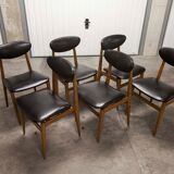 6 Teak chairs with oval back