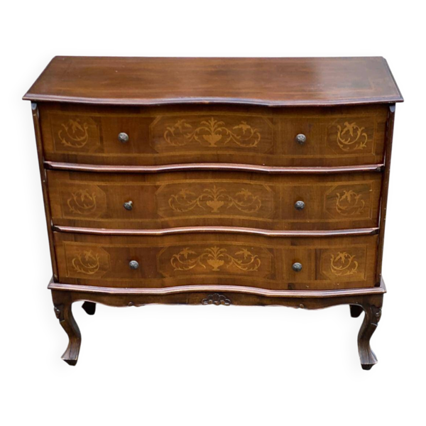 Commode chinoise vintage en bois avec décoration