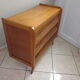 Vintage wood and rattan dresser