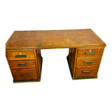 Wooden desk with pedestals