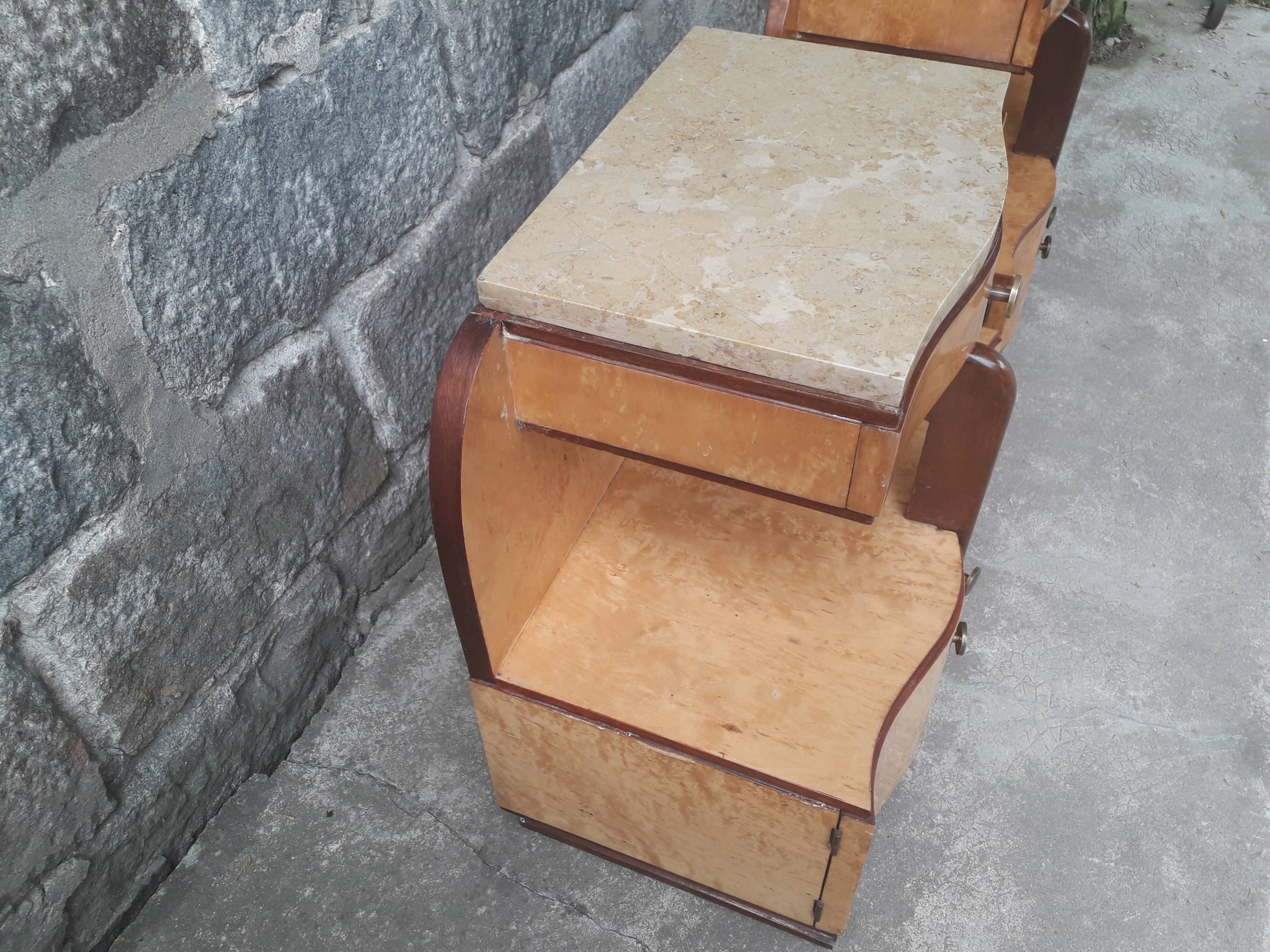 Pair of art deco bedsides