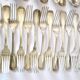 Set of 21 classic silver-plated metal table cutlery from 1900 by silversmith Boulenger, 21cm.