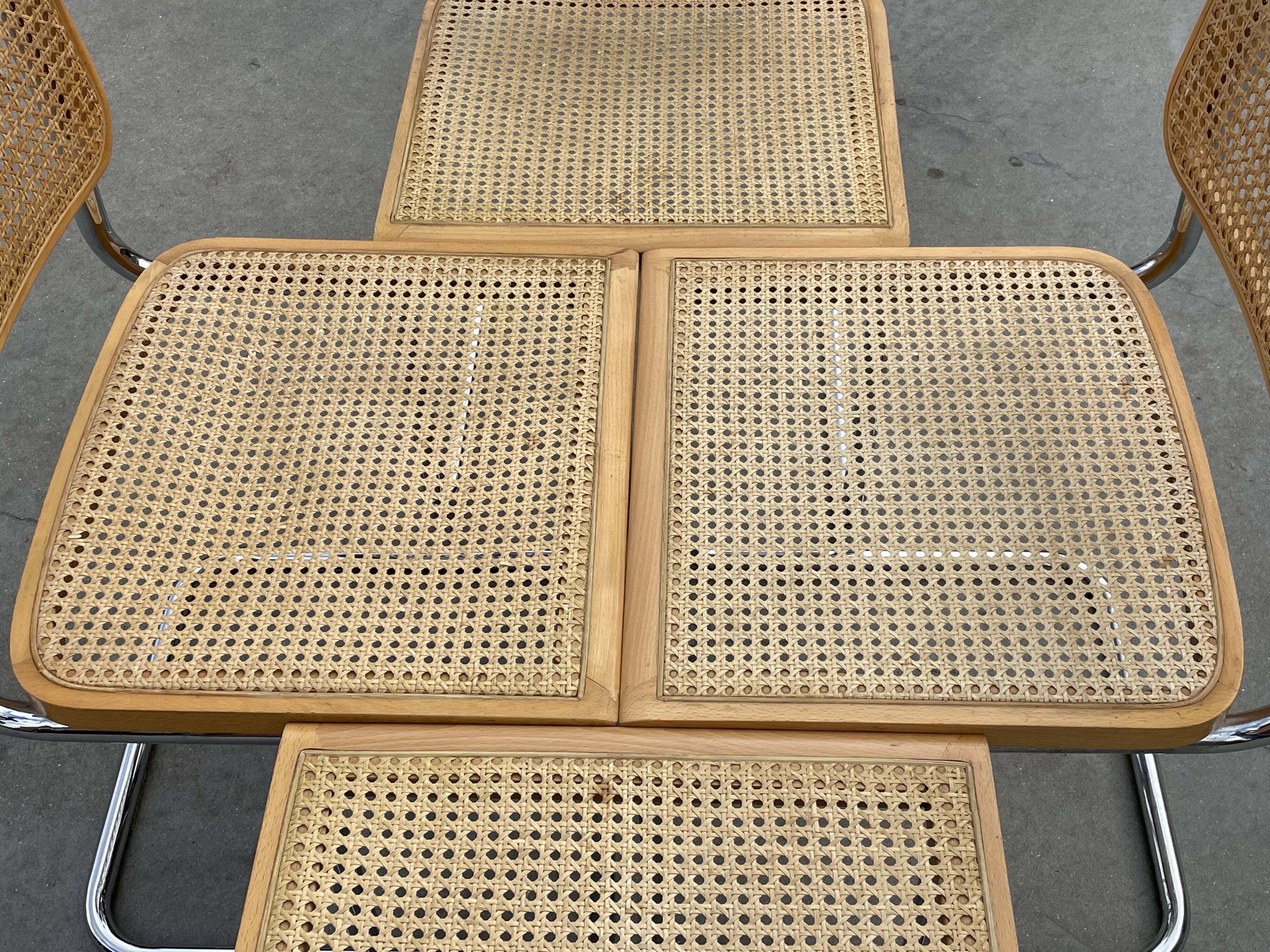 Set of 4 chairs model Cesca B32 designed by Marcel Breuer design
