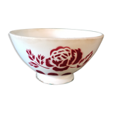 Bol ancien Digoin rose rouge