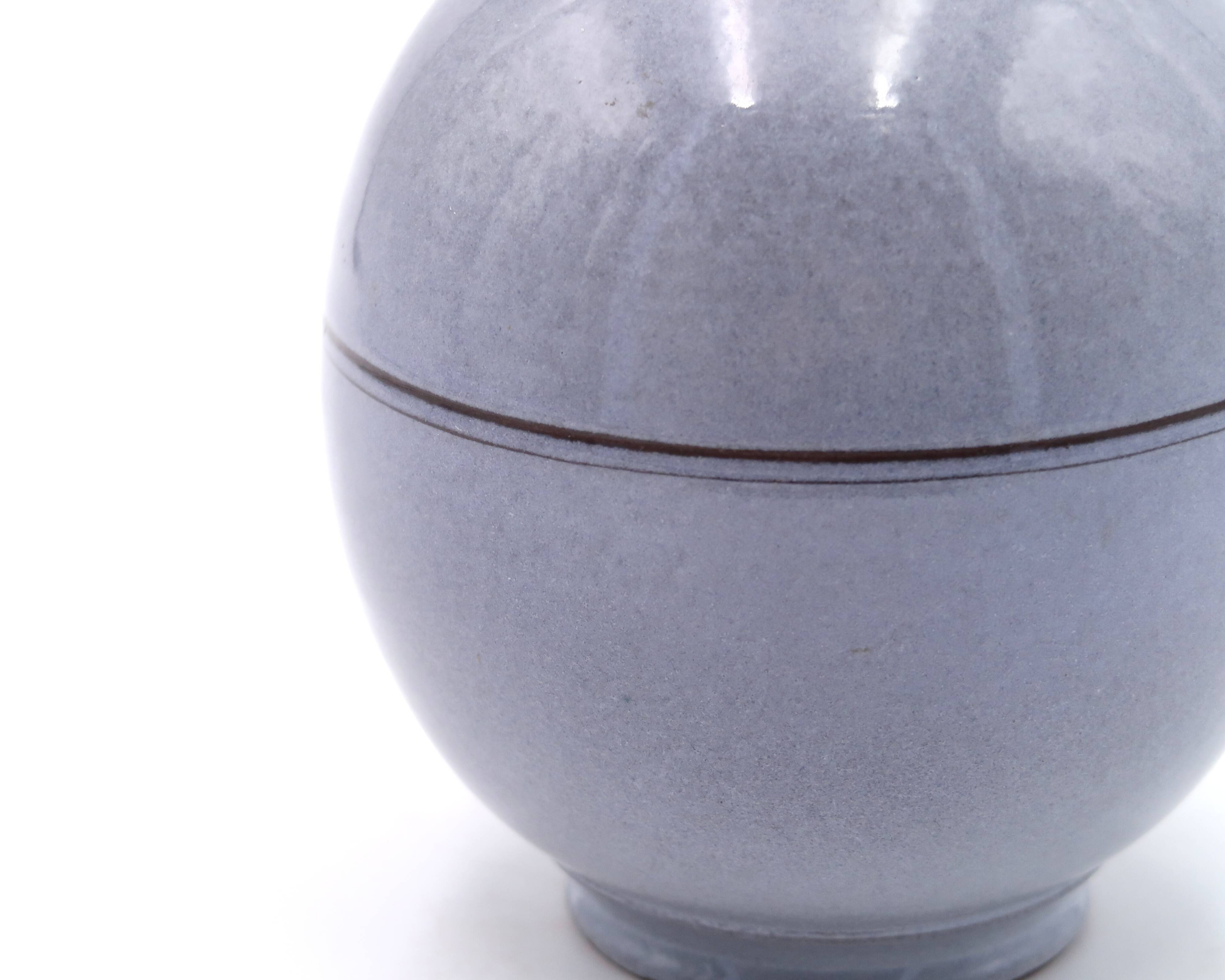 Blue ceramic lamp, raffia lampshade, 1960s