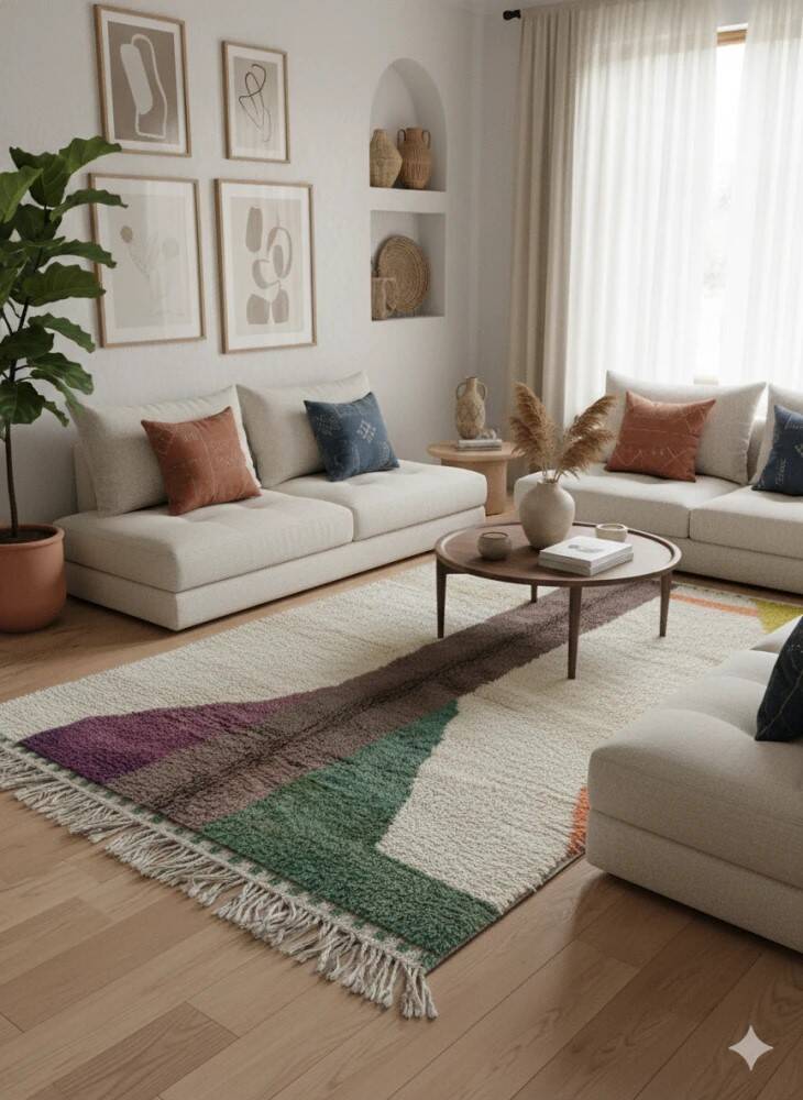 Modern coloured Berber rug