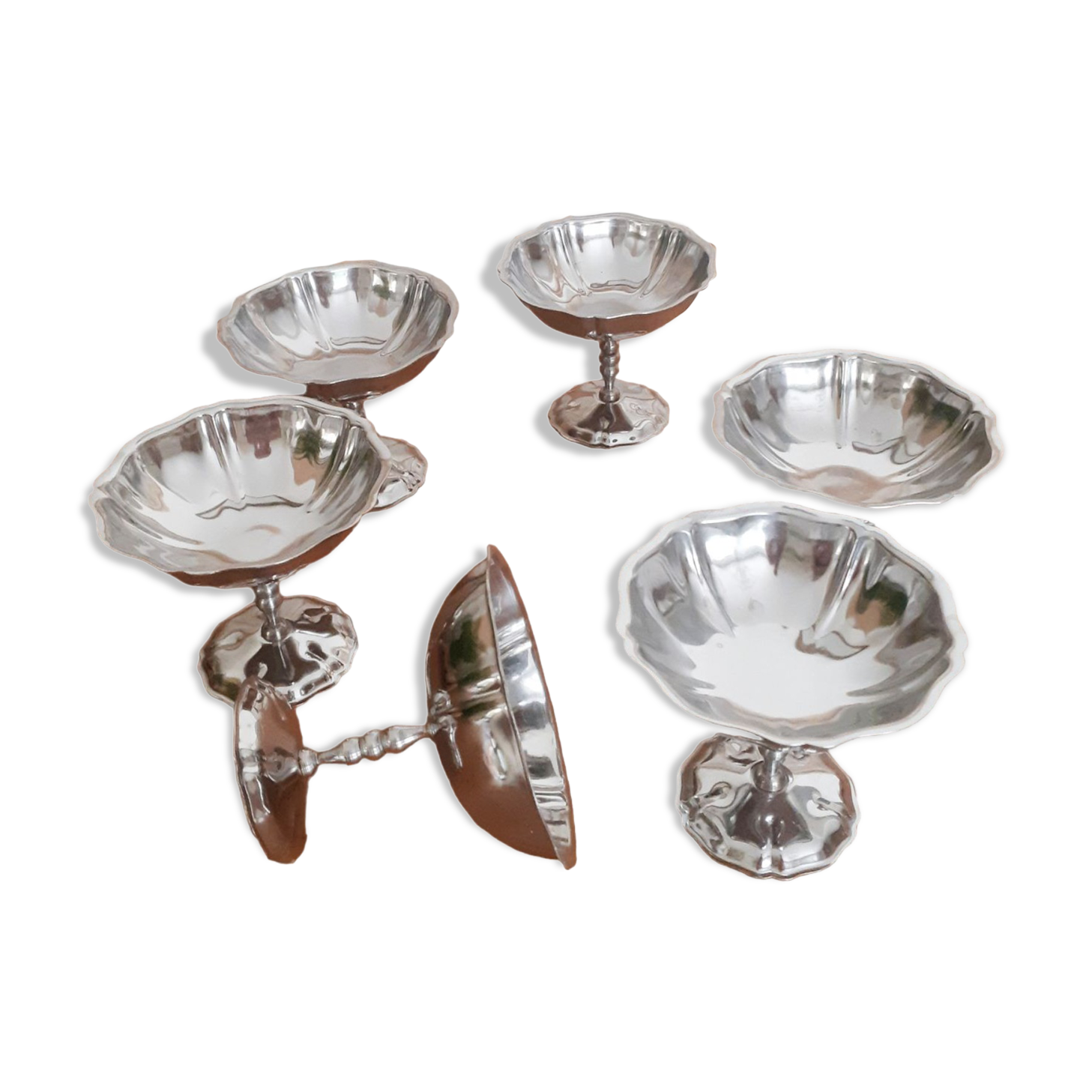 Lot De 6 Coupes à Glace Vintage En Inox 18/10 - Fabrication Française