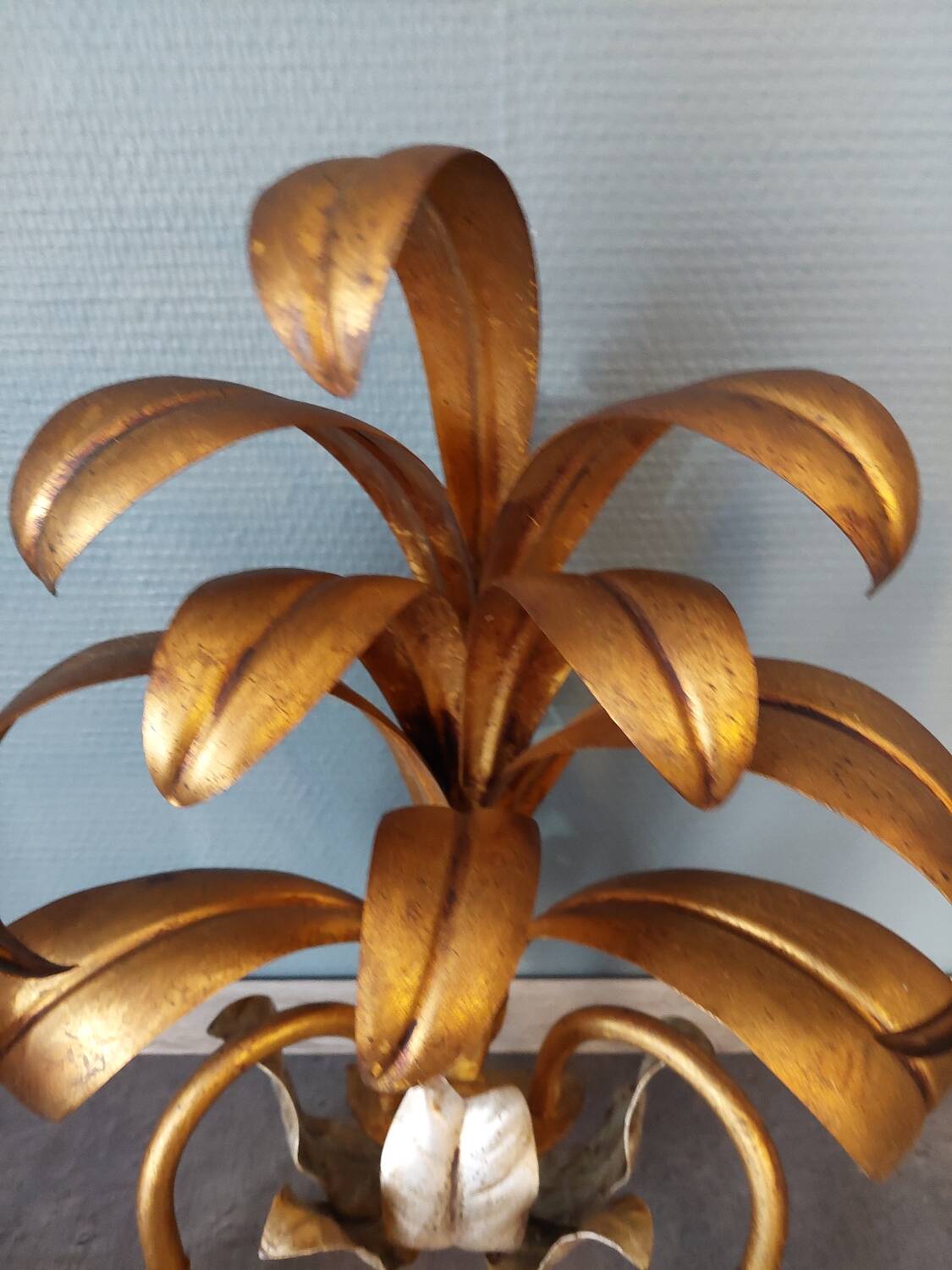 Gold metal wall light