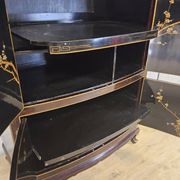 Vintage Chinese cabinet with gold leaf, flowers and birds / oriental