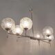 60s brass and glass globes chandelier