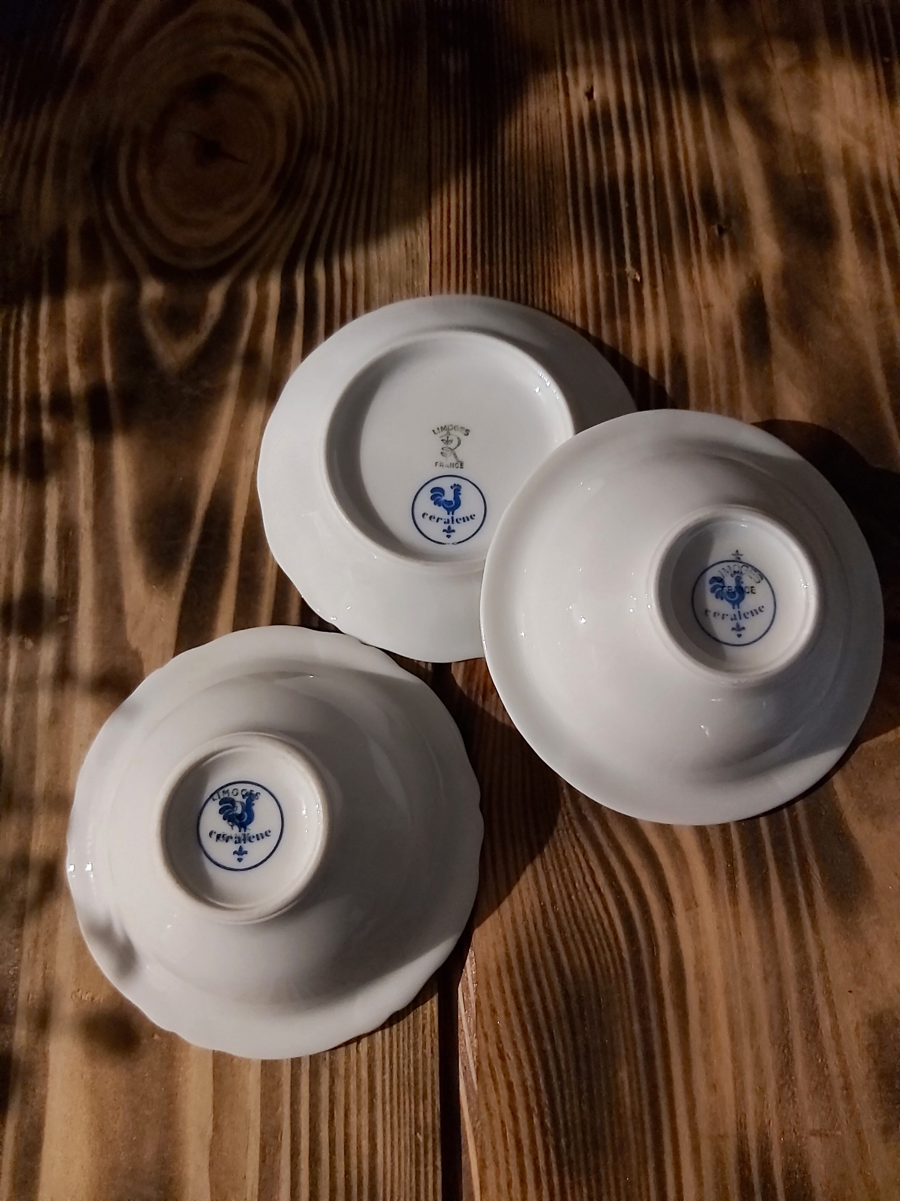 3 Limoges porcelain cups