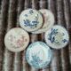 6 mismatched vintage deep plates in ironstone