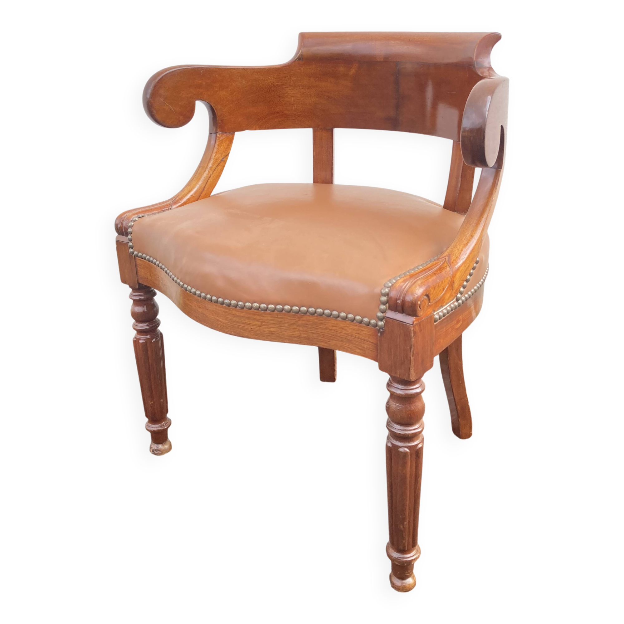 19th-century mahogany office chair