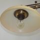 2 Light French Mid Century Extendable Billiard Light In Brass Wood & Glass