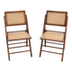 Vintage folding chair in wood and cane – 1960s/70s