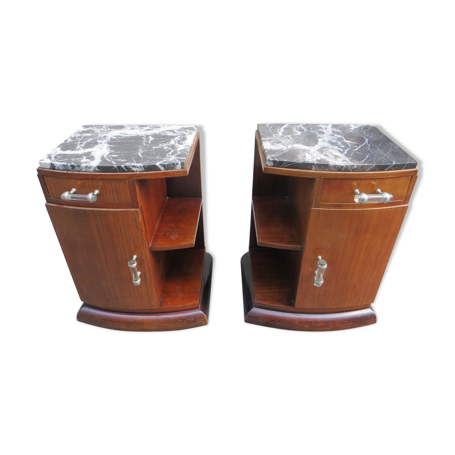 Pair of art deco bedside tables of the 30s