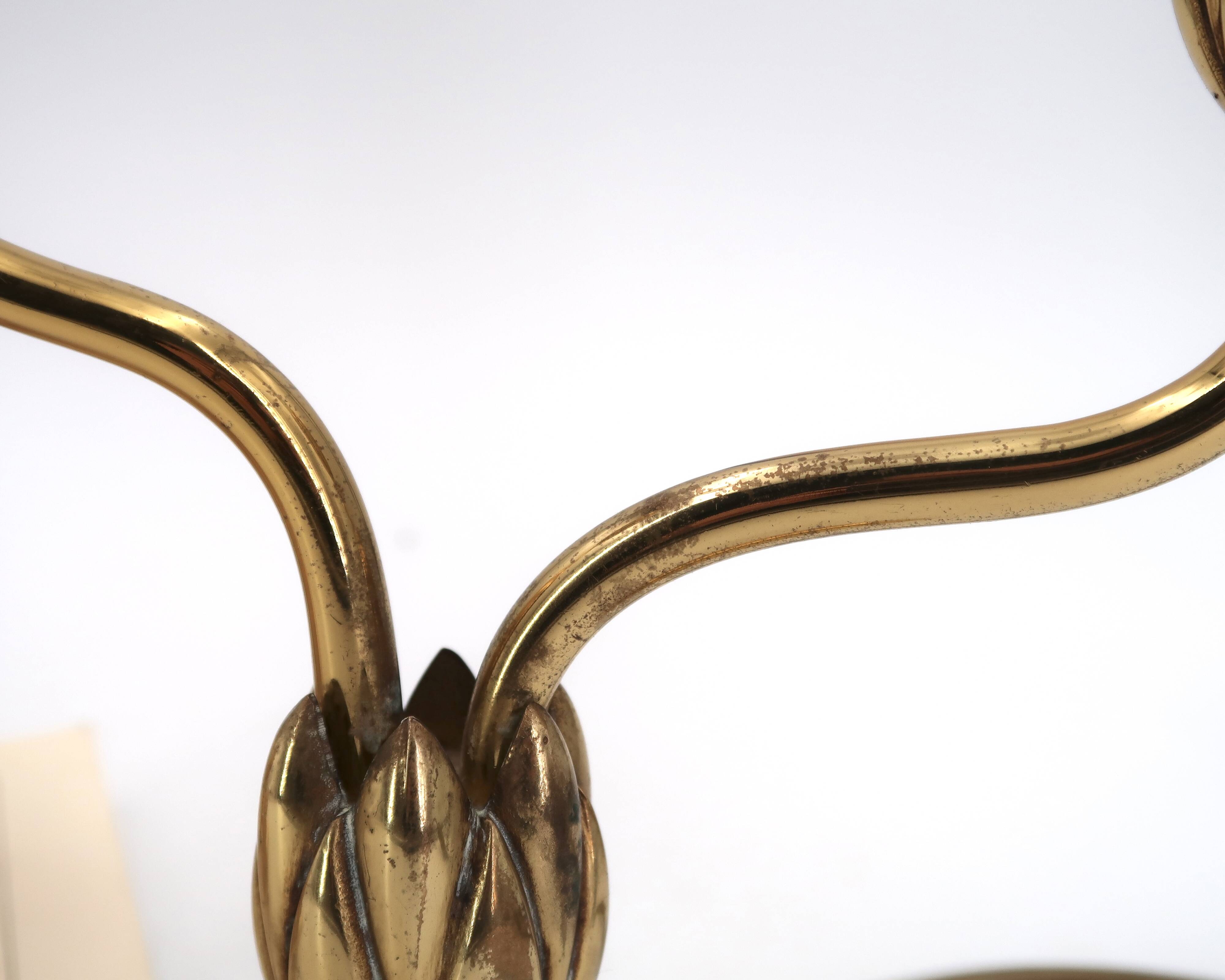 Bronze Water Lily Lamp by Lucien Gau, 1990s