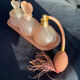 Set of vintage glass pink perfume bathroom jars