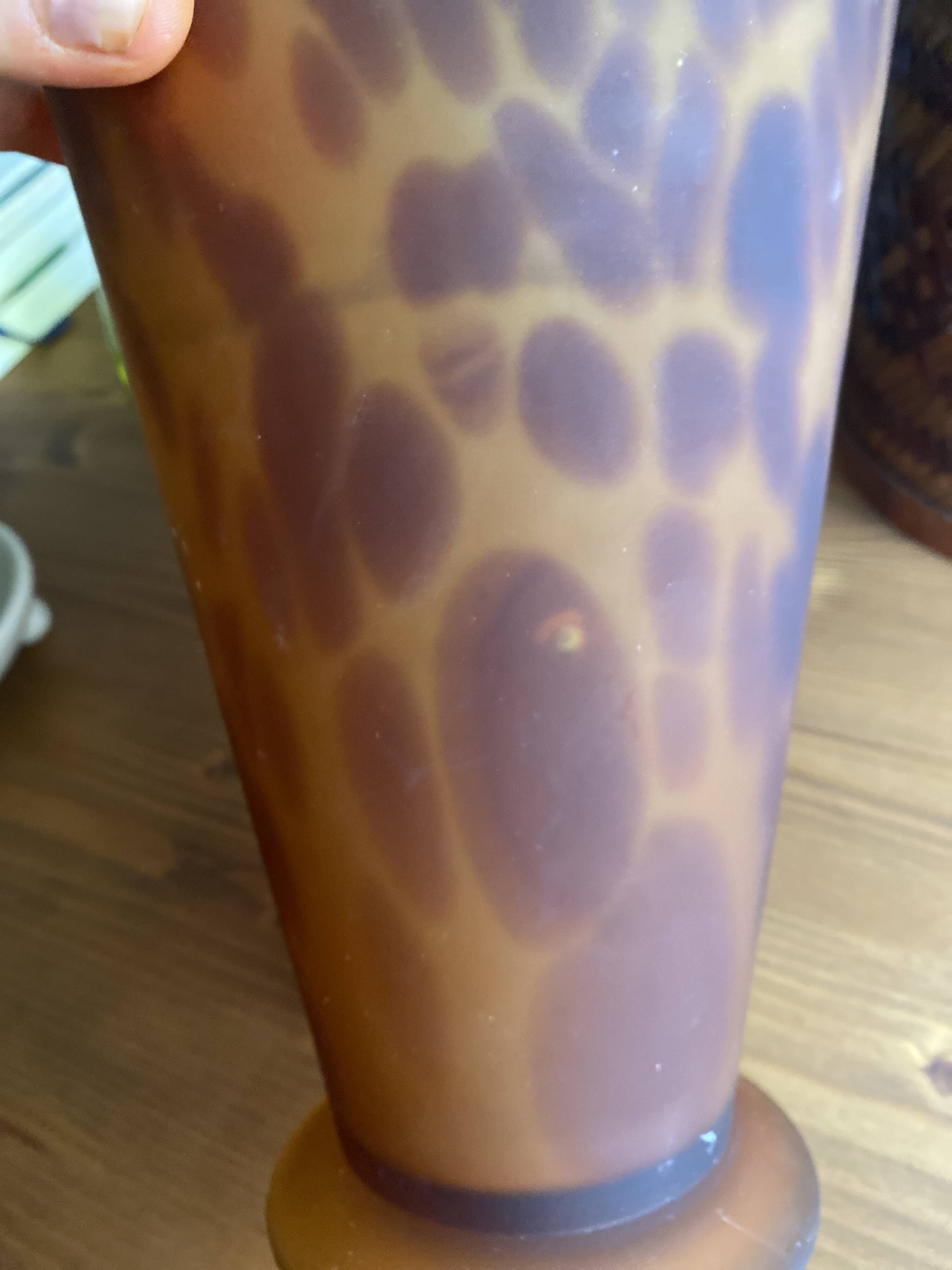 Vase verre soufflé vintage léopard écaille de tortue