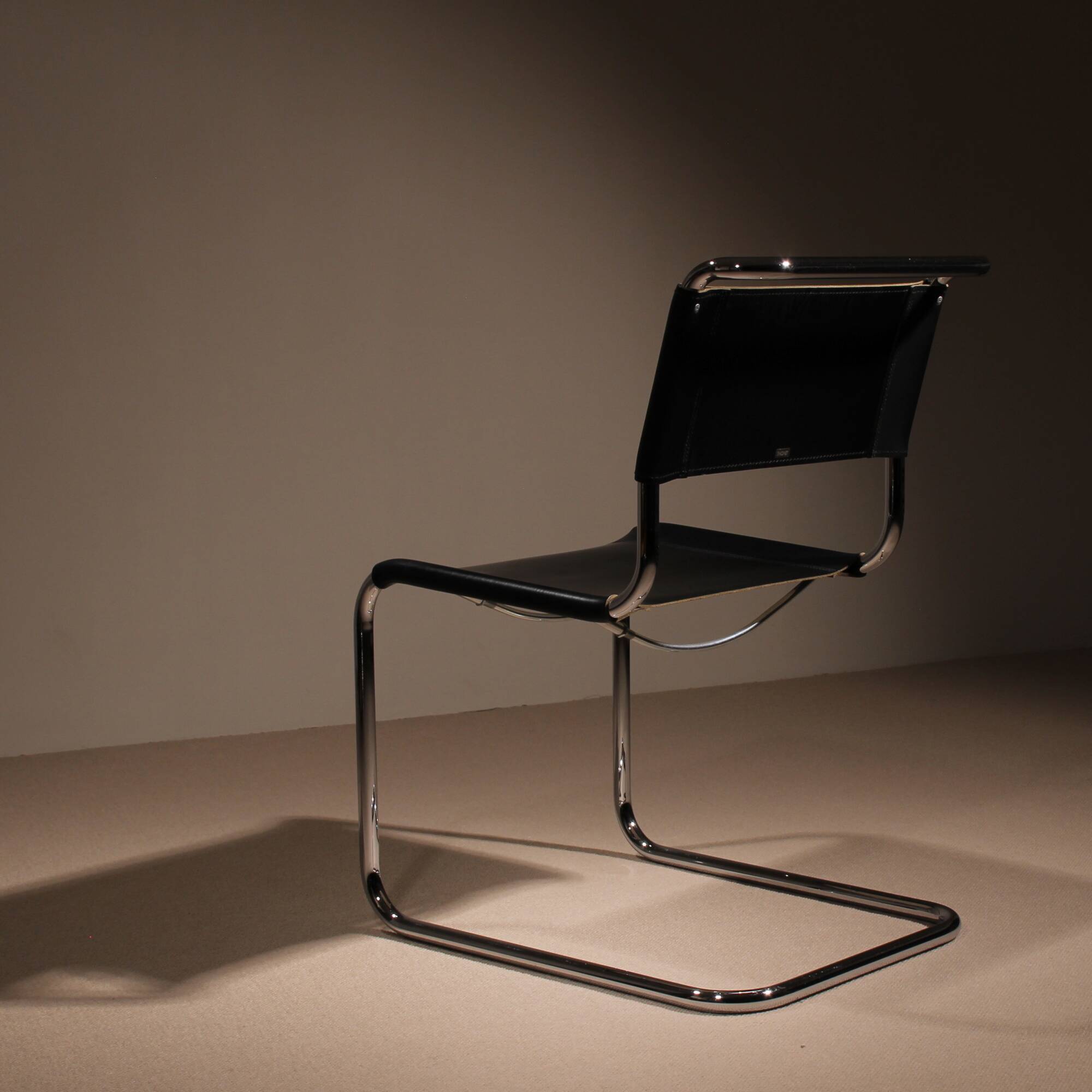 Cantilever Chair ‚S33‘ in Black Leather by Mart Stam for Thonet | Germany