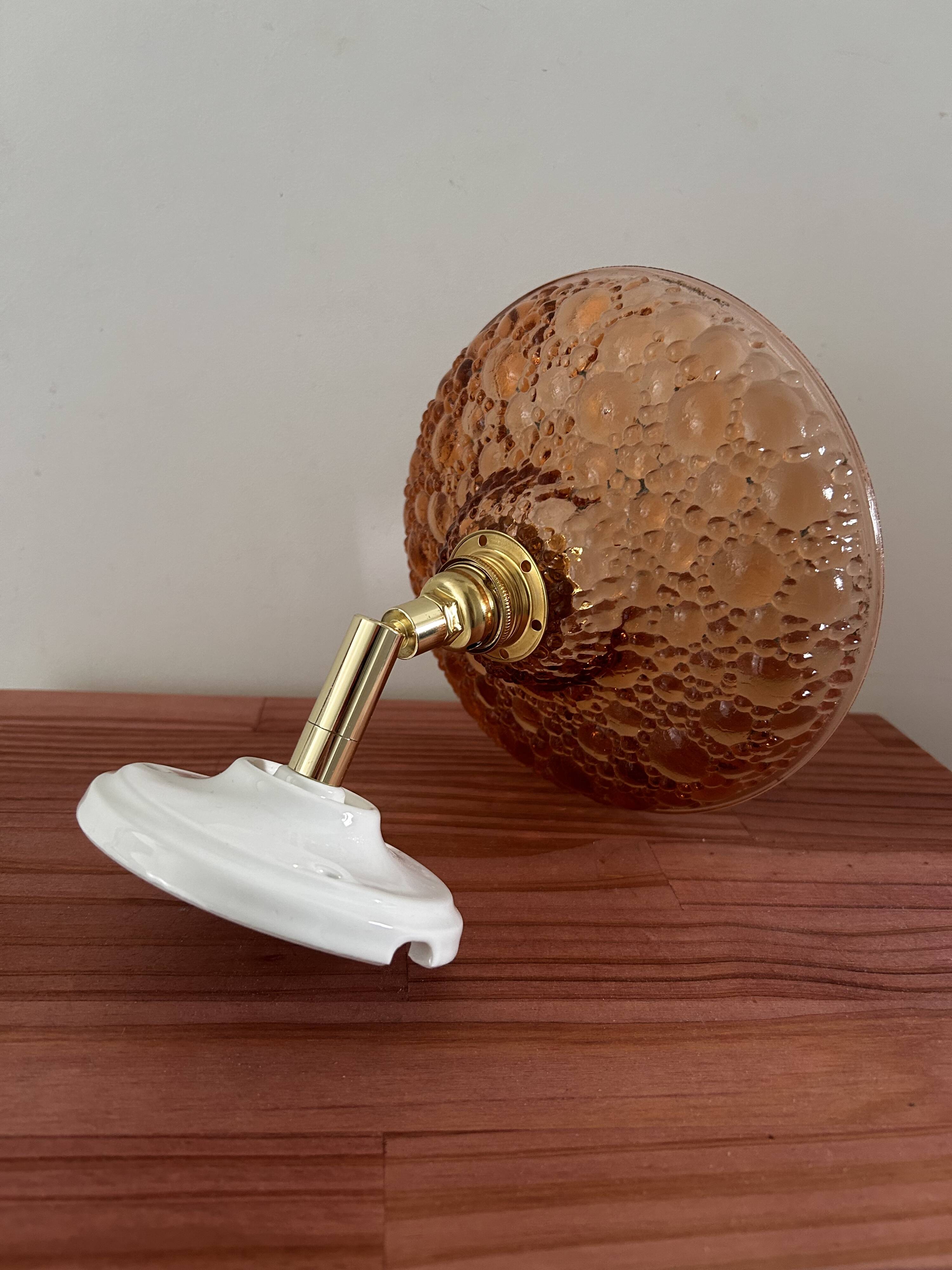 Bubbled glass wall light