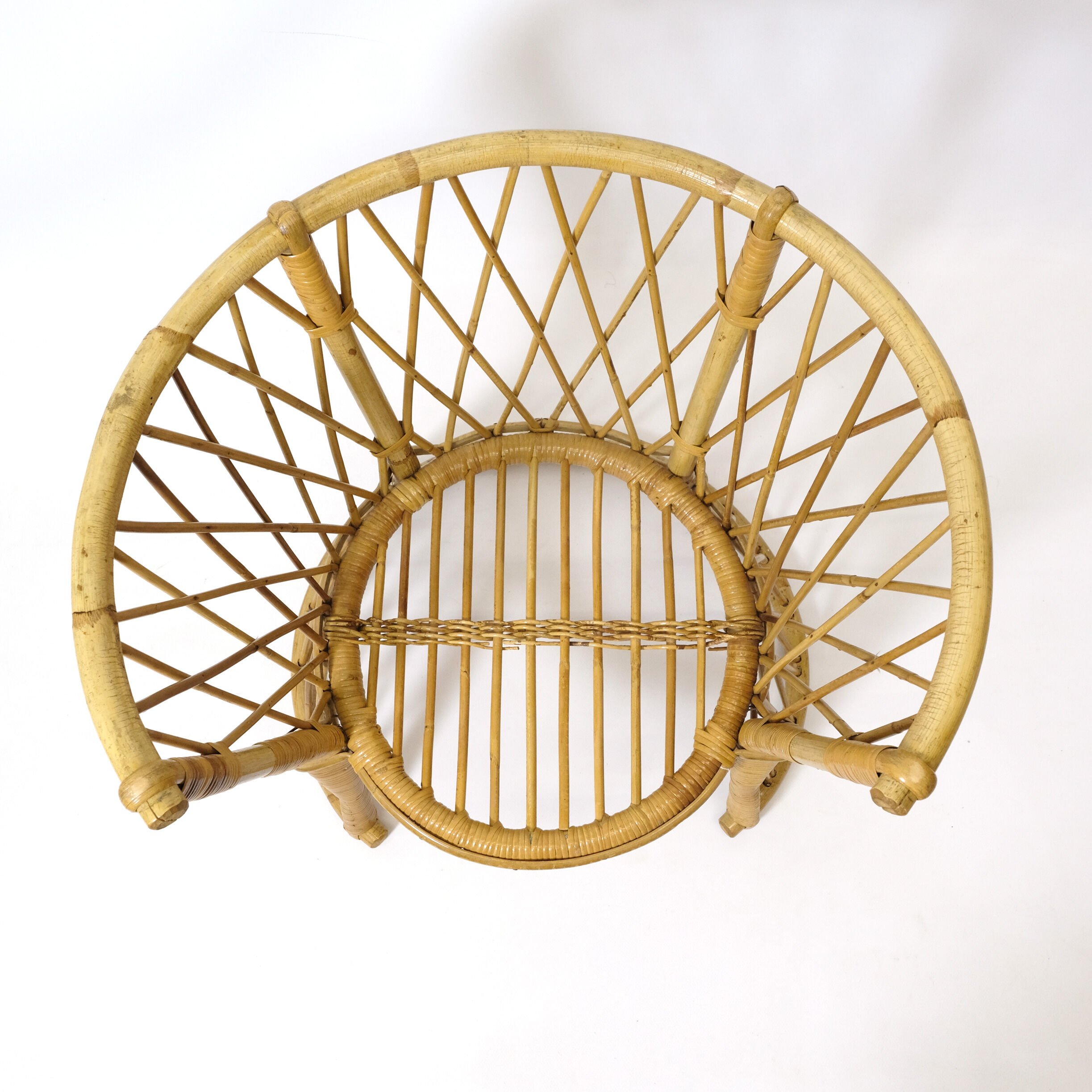 Rattan children's chair from the 1960s to 1970
