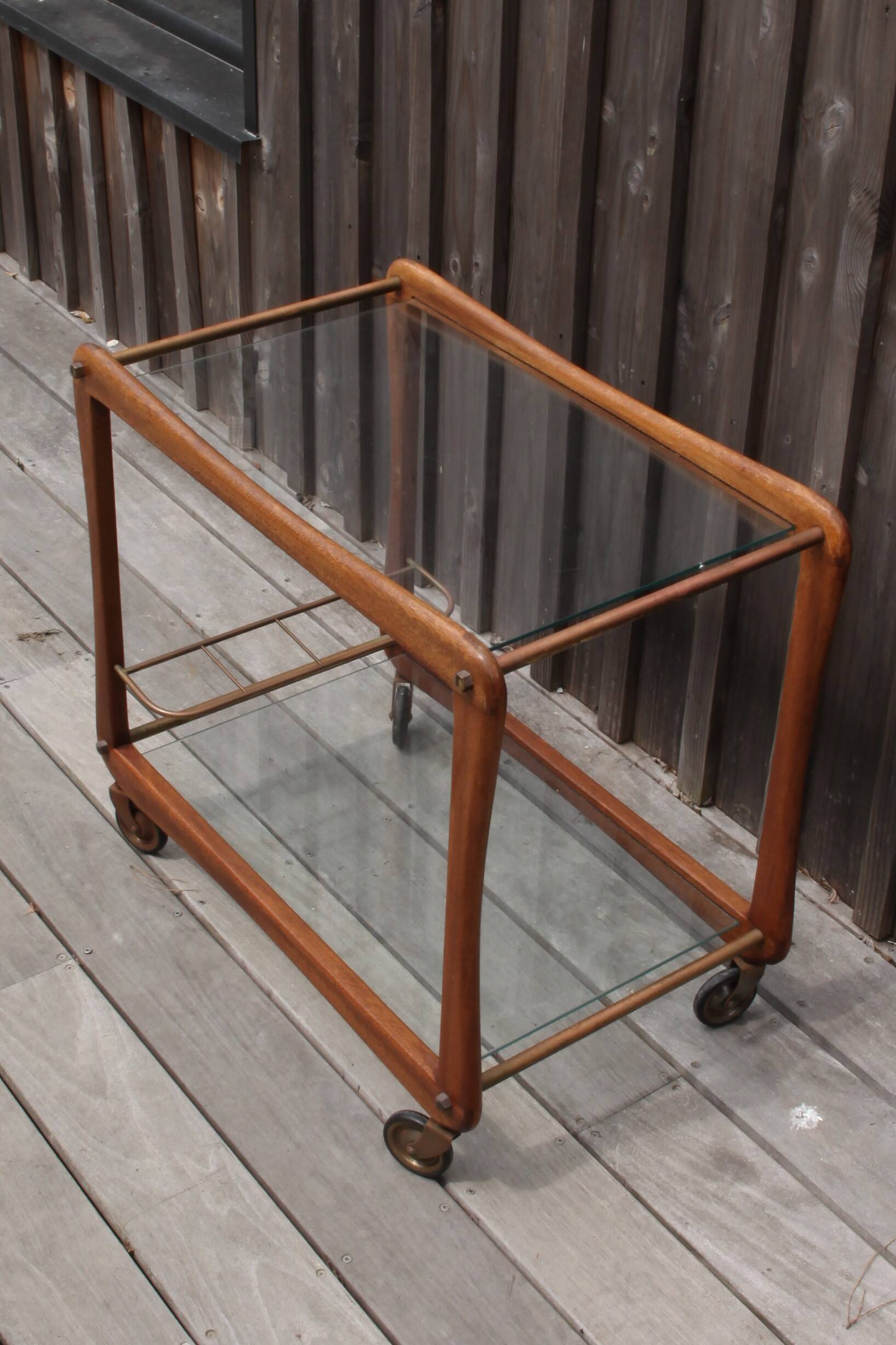 Scandinavian teak serving cart