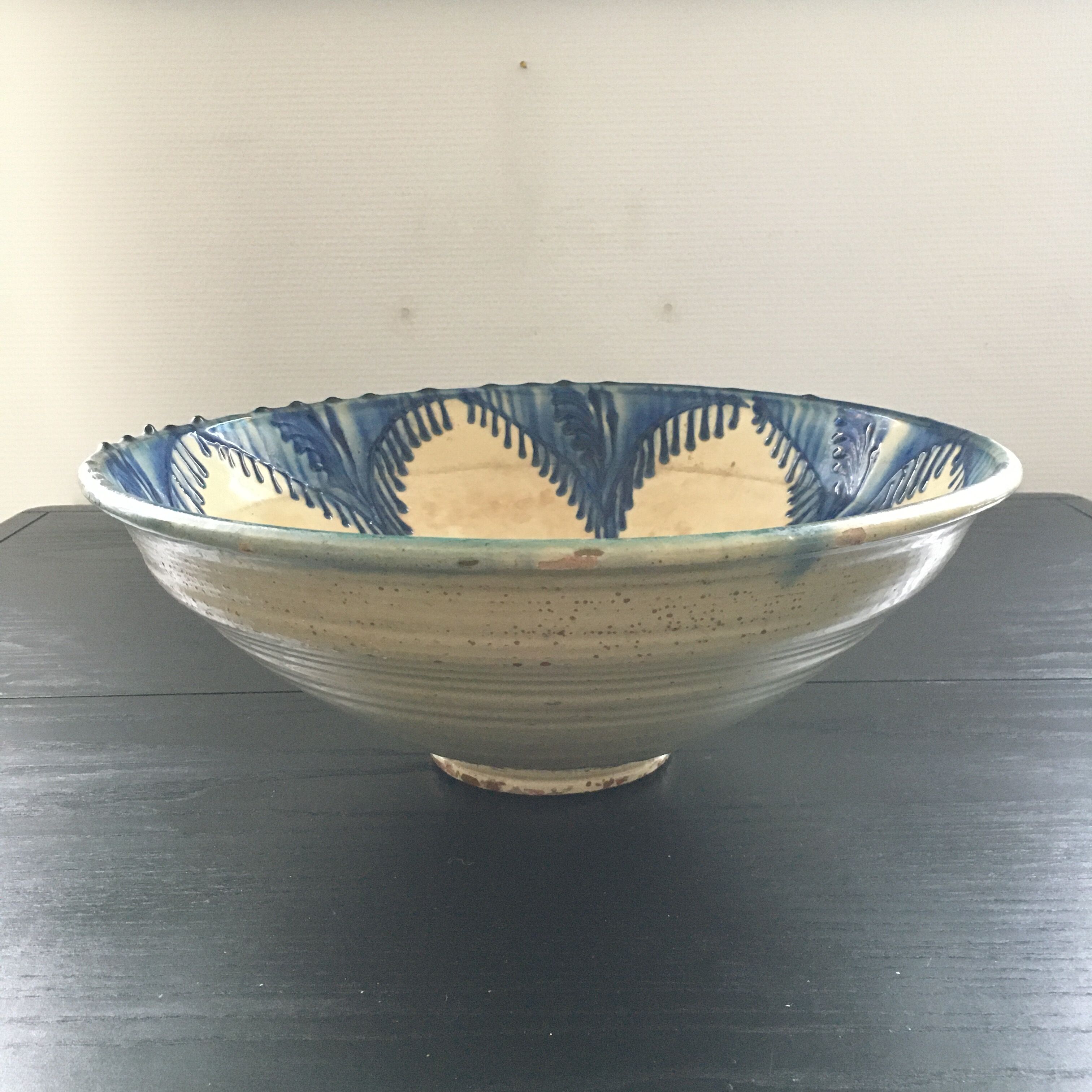 Saladier décor bleu