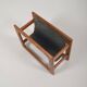 Danish magazine holder in teak and leather by Salin Møbler, 1970s