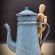 Enamelled marble blue coffee maker