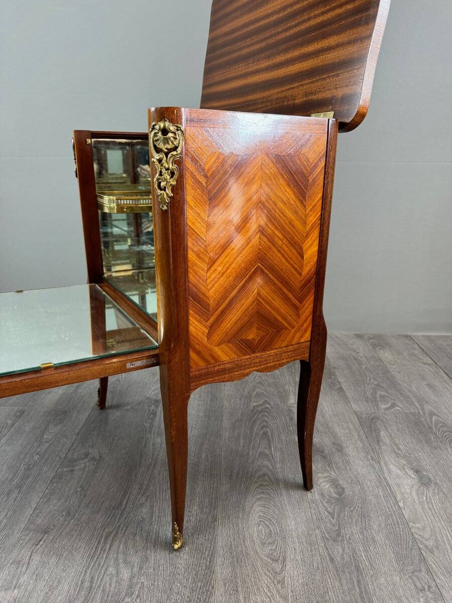 Marquetry bar cabinet, Louis XV style, 20th century