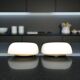 Pair white glass lights for ceiling or wall